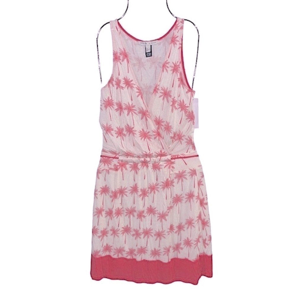 NWT MNG by Mango Pink Palm Summer Dress